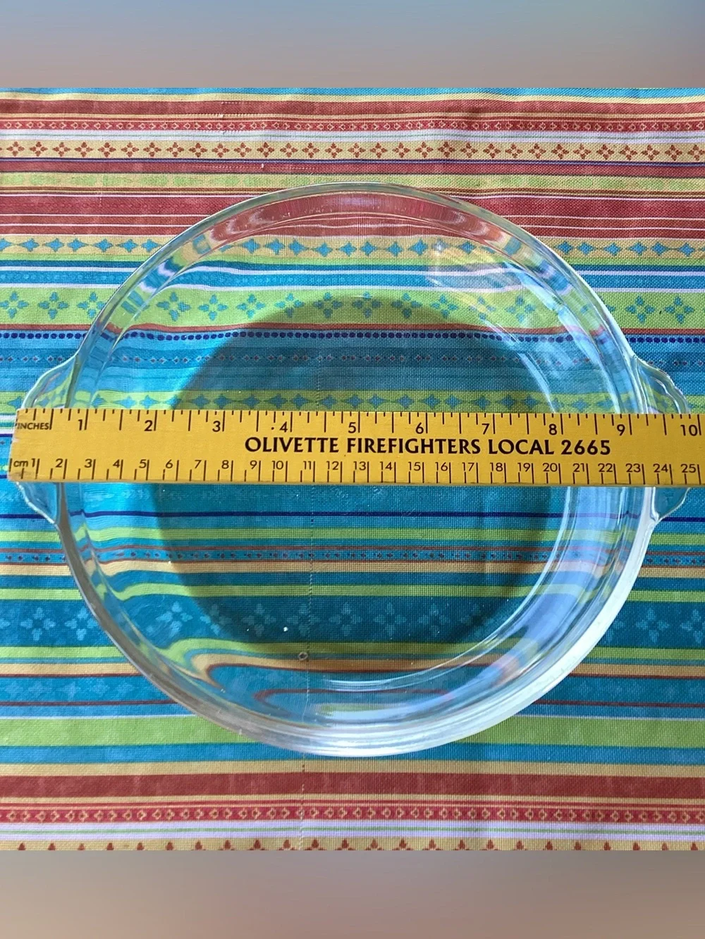Fire King Vintage 9 Inch Pie Plate- number 461 - clear glass